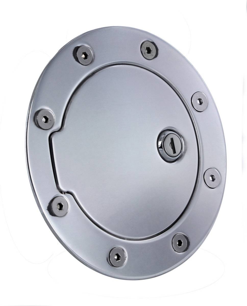 All Sales 6040CL Chrome Billet Aluminum Locking Fuel Door Gas Tank Doors Exterior Accessories