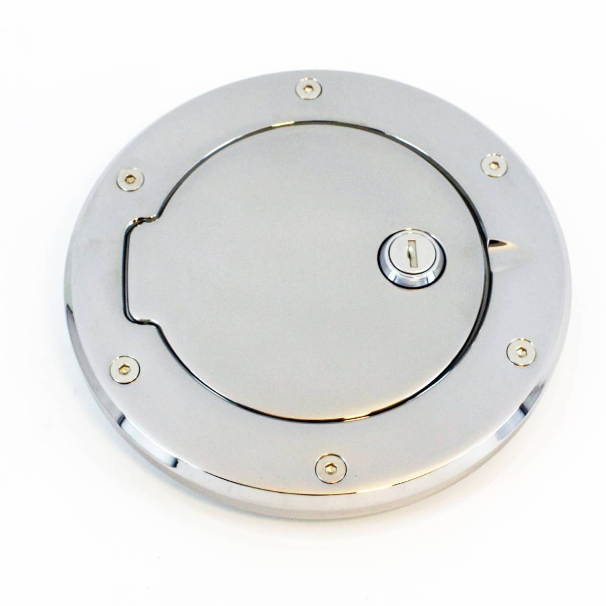 All Sales 6040CL Chrome Billet Aluminum Locking Fuel Door Gas Tank Doors Exterior Accessories