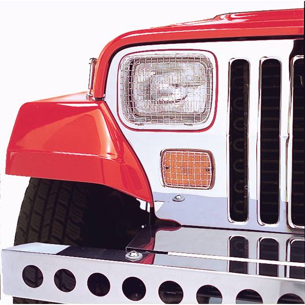 Rugged Ridge Stone Guard Kit, Stainless Steel; 87-95 Jeep Wrangler YJ  # Stone Guard Kit, Stainless Steel; 87-95 Jeep Wrangler YJ | Nelson  Truck