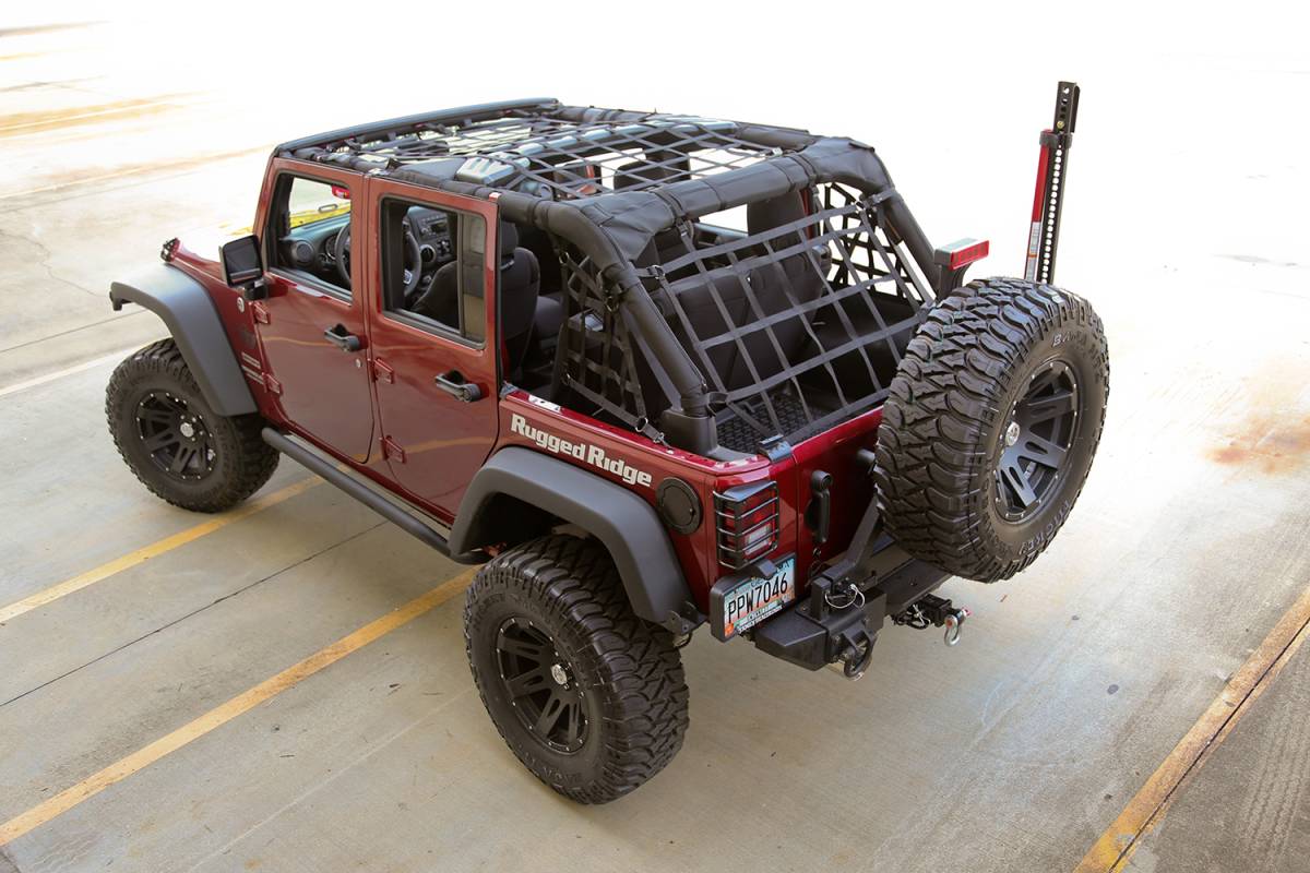 Rugged Ridge Cargo Net, Black; 07-18 Jeep Wrangler Unlimited JKU, 4 Door  # Cargo Net, Black; 07-18 Jeep Wrangler Unlimited JKU, 4 Door |  Nelson Truck