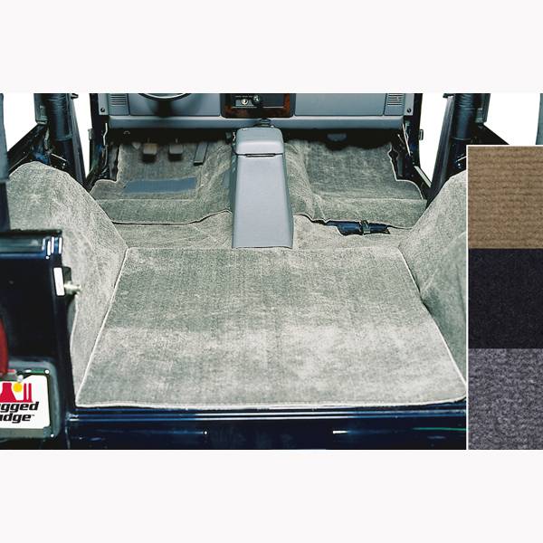 Rugged Ridge Deluxe Carpet Kit, Gray; 76-95 Jeep CJ/Wrangler YJ #  Deluxe Carpet Kit, Gray; 76-95 Jeep CJ/Wrangler YJ | Nelson Truck