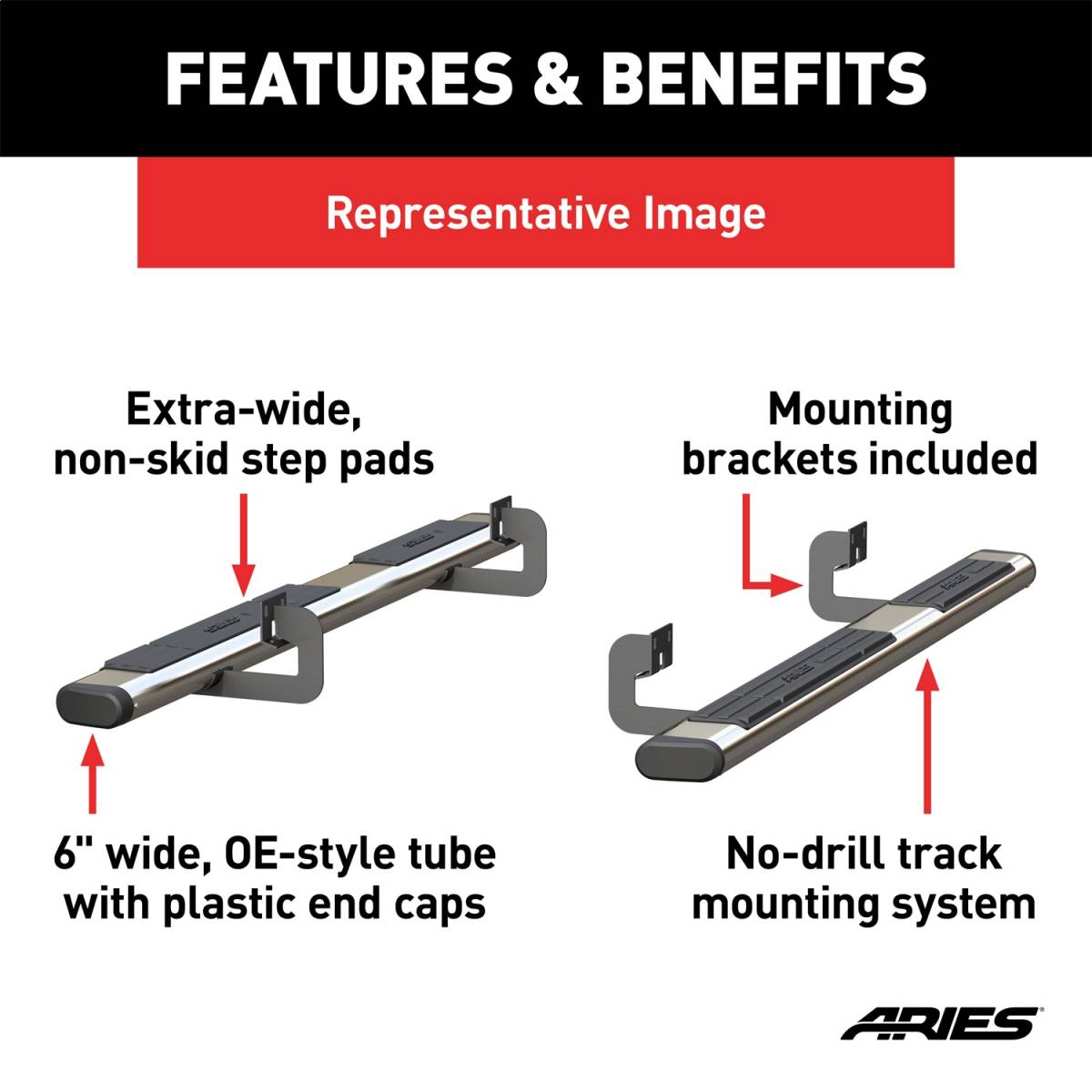 4506 Aries 6 Standard Oval Nerf Bar Mount Kit