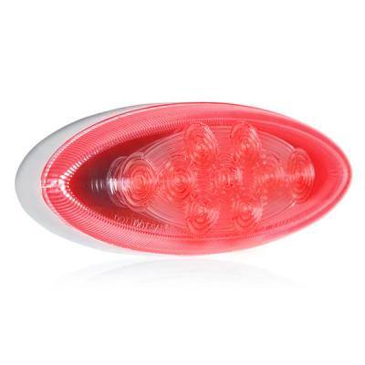 Maxxima - Maxxima Oval Chrome Red Clear Lens LED Clearance Marker (M20344CH-RCL)