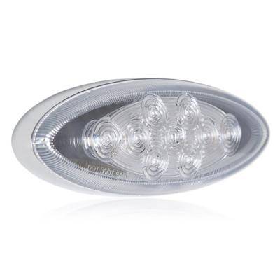 Maxxima - Maxxima Oval Chrome White Clear Lens LED Courtesy Light (M20344CH-WCL)