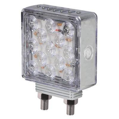 Maxxima - Maxxima Square Chrome Red / Amber Clear Lens Pedestal RH Double Post (M42363RYCL-A)