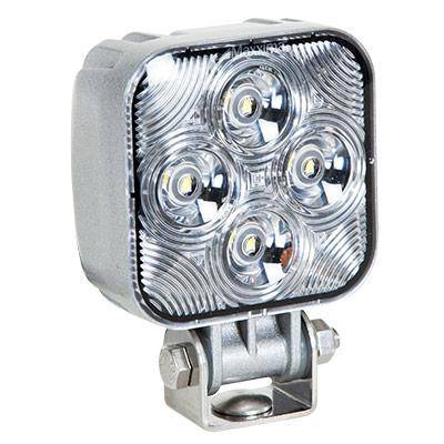 Maxxima - Maxxima Mini Square LED Work Light - 800 Lumen  12/24VDC Liquid Silver Housing (MWL-20LS)