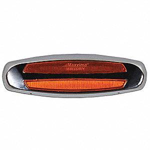 Maxxima - Maxxima 2" x 6" Clearance Marker Amber Chrome Bezel P2 (M30332Y)