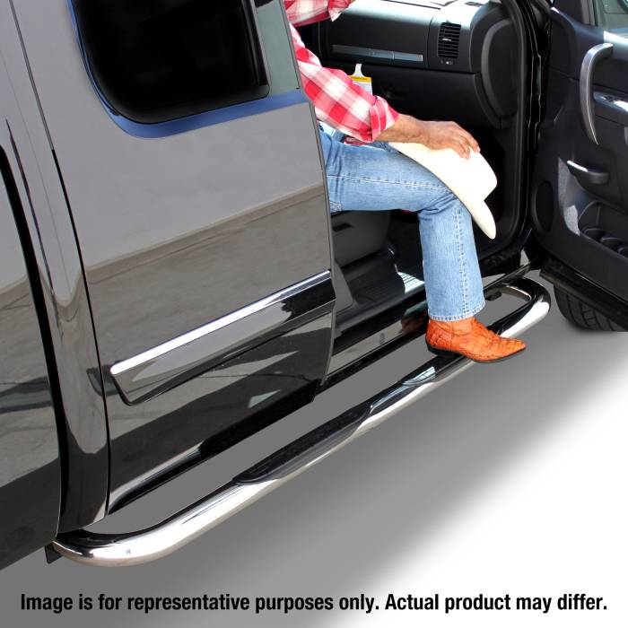 Go Rhino - Go Rhino - 4078C - 3in Tubular Side Bars for 2019 Chevy/GMC 1500 Crew Cab, Chrome Finish