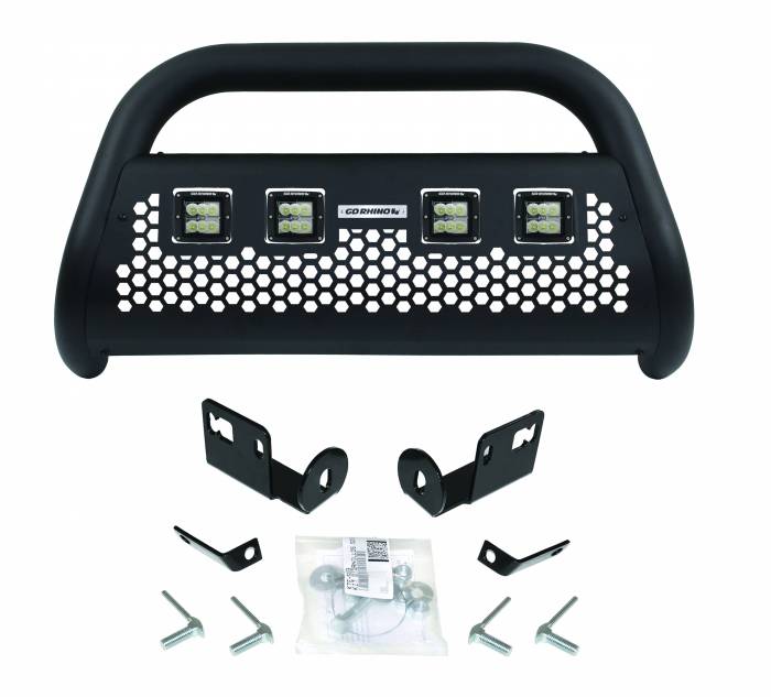 Go Rhino - Go Rhino - 55964LT - RC2 LR Bull Bar with 4 Go Rhino Branded 3in Cube Lights & Brackets