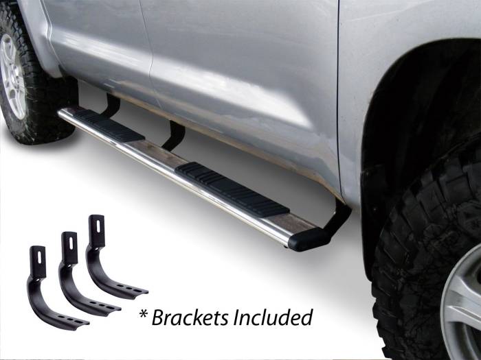 Go Rhino - Go Rhino - 685404387PS - 5in OE Xtreme Low Profile SideSteps Kit- Stainless Steel + Brackets (Diesel Only)