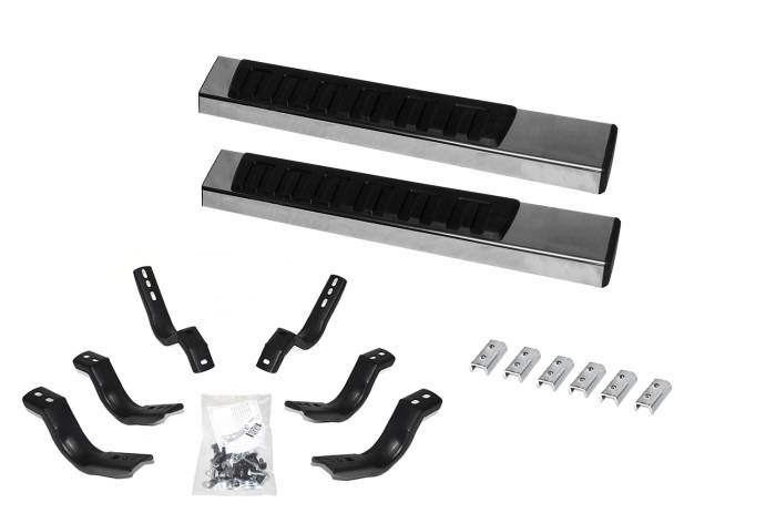 Go Rhino - Go Rhino - 6862418052PS - 6in OE Xtreme II Stainless SideSteps Kit - 52in Long + Brackets