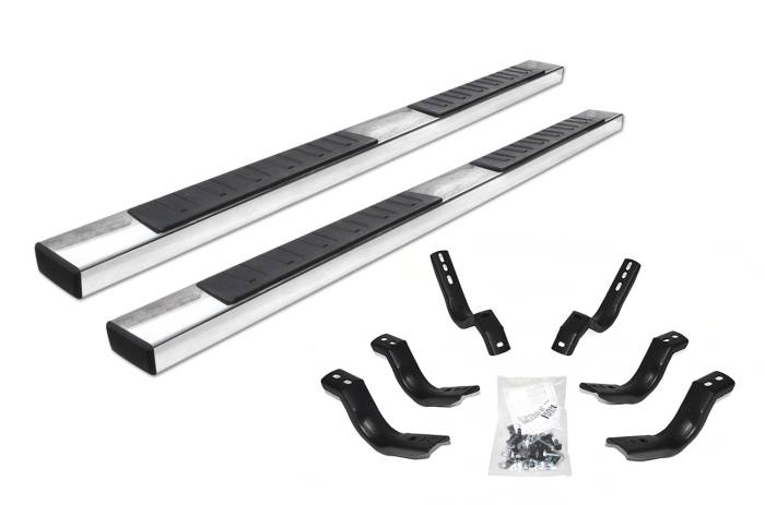 Go Rhino - Go Rhino - 6862418087PS - 6in OE Xtreme II Stainless SideSteps Kit - 87in Long + Brackets