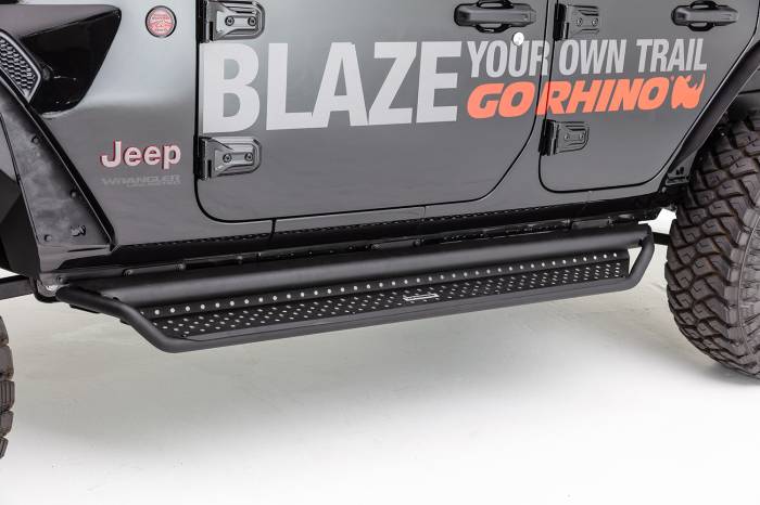 Go Rhino - Go Rhino - D10368T - Dominator D1 Side Steps w/ Full Length Drop Steps, Black Powdercoat Finish