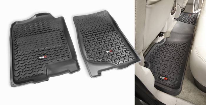 Rugged Ridge - Floor Liners, Kit, Black; 07-14 Chevrolet/GMC Fullsize Pickup/SUV