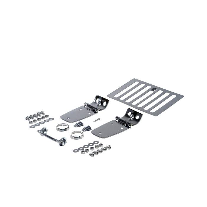 Rugged Ridge - Complete Hood Kit, Stainless Steel; 98-06 Jeep Wrangler TJ
