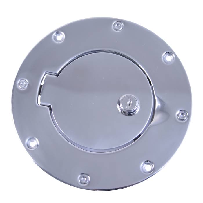 Rugged Ridge - Locking Gas Cap Door, Stainless Steel; 97-06 Jeep Wrangler TJ