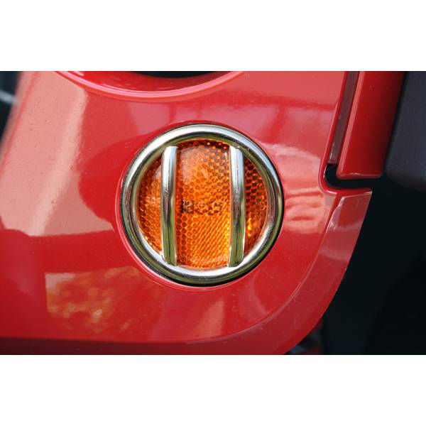 Rugged Ridge - Turn Signal Light Euro Guards, Stainless; 07-16 Jeep Wrangler JK