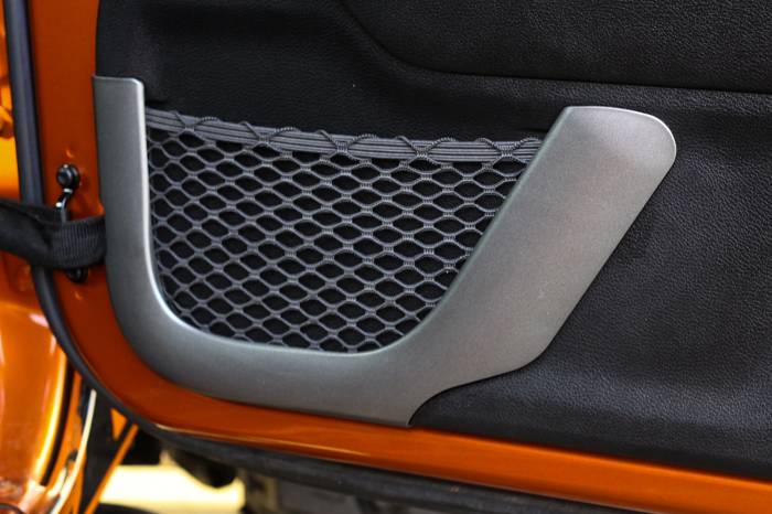 Rugged Ridge - Front Charcoal Door Net Trim; 11-16 Jeep Wrangler JK