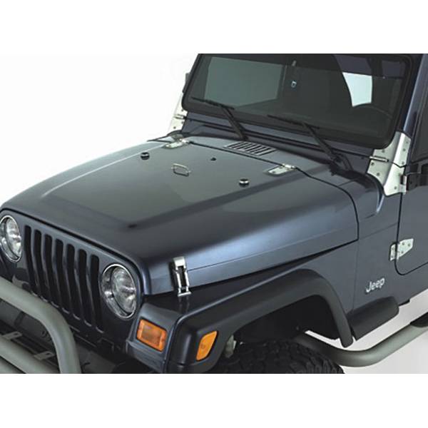 Rugged Ridge - Complete Hood Kit, Satin Stainless Steel; 98-06 Jeep Wrangler TJ