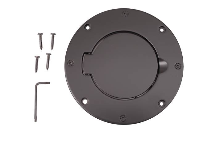 Rugged Ridge - Non-Locking Gas Cap Door, Black; 97-06 Jeep Wrangler TJ