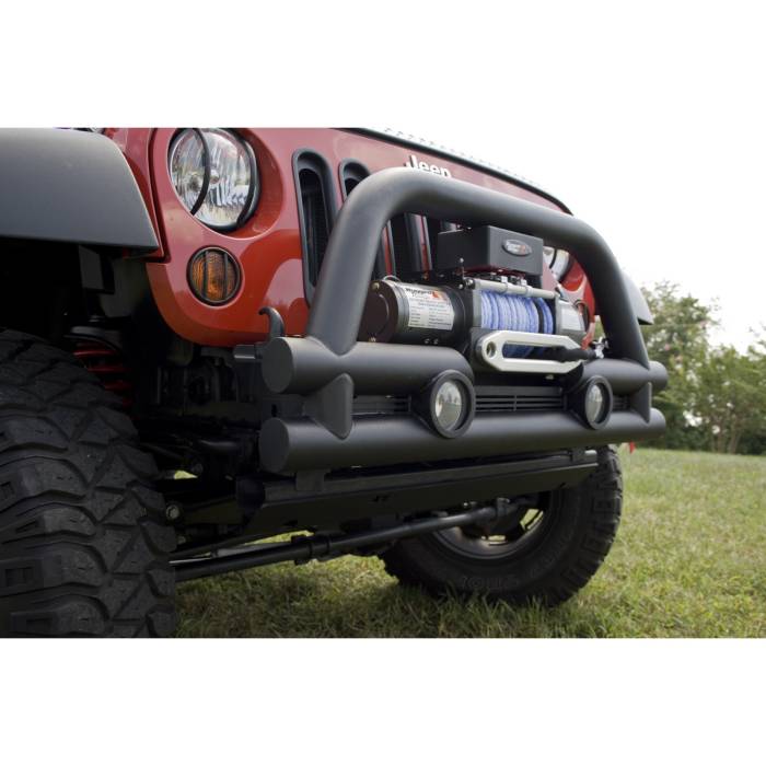 Rugged Ridge - Stubby Tube Front Winch Bumper, 3 Inch; 07-16 Jeep Wrangler JK