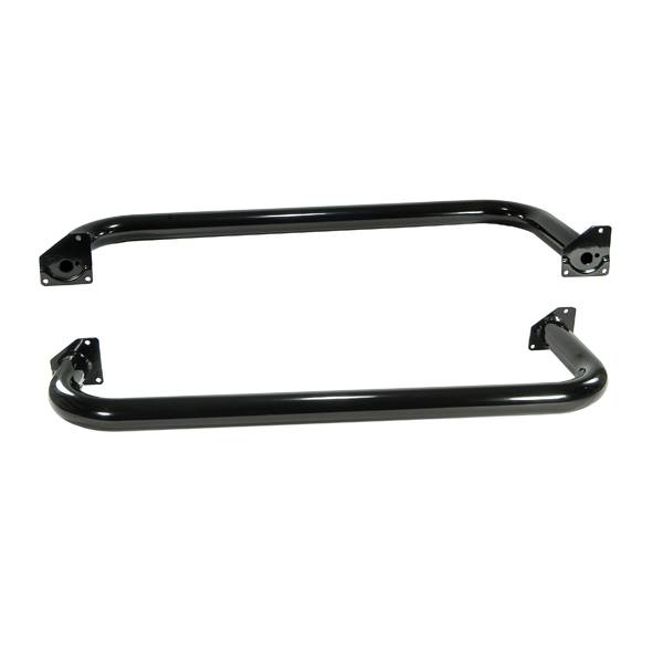 Rugged Ridge - Round Tube Side Steps, 3 Inch, Black; 97-06 Jeep Wrangler TJ