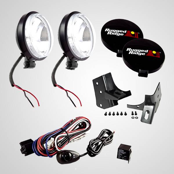 Rugged Ridge - Windshield Light Mount Kit; 97-06 Jeep Wrangler TJ