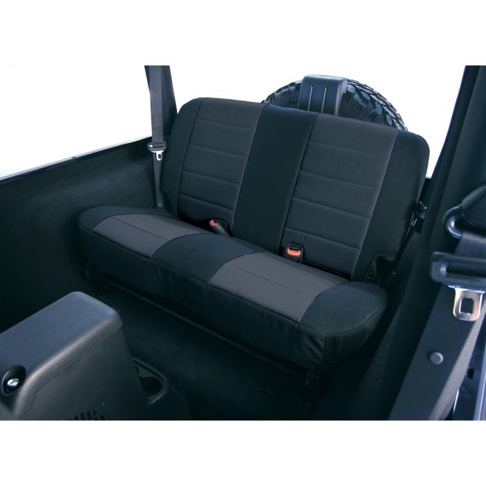 Rugged Ridge - Fabric Rear Seat Covers, Black; 80-95 Jeep CJ/Wrangler YJ