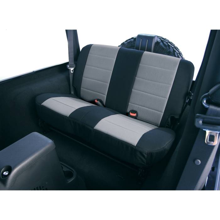Rugged Ridge - Fabric Rear Seat Covers, Gray; 03-06 Jeep Wrangler TJ