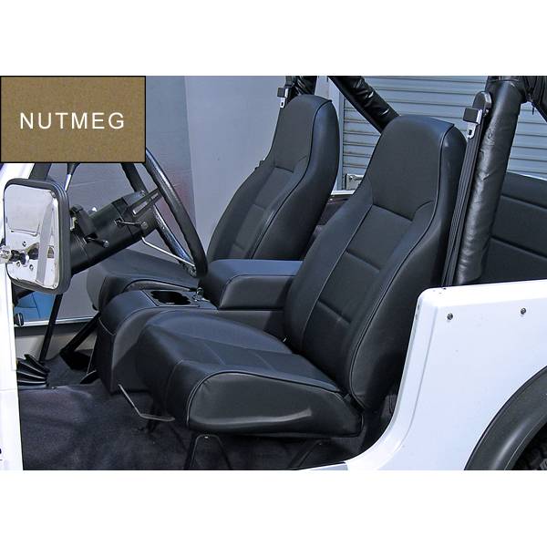 Rugged Ridge - High-Back Front Seat, No-Recline, Nutmeg; 76-02 Jeep CJ/Wrangler YJ/TJ