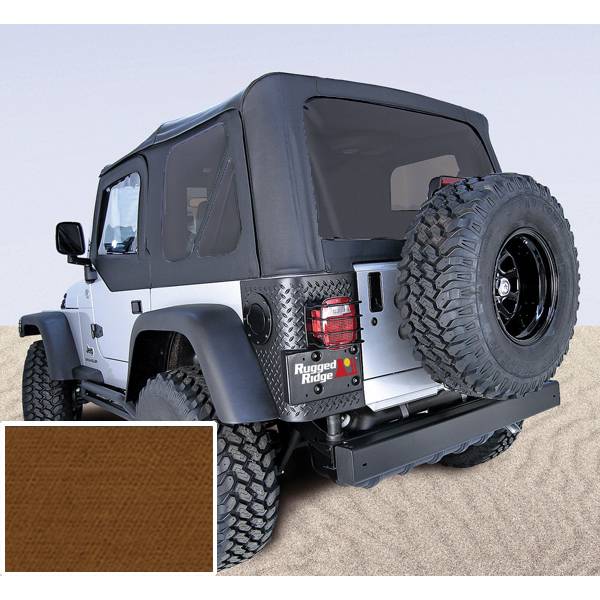 Rugged Ridge - Soft Top, Door Skins, Dark Tan, Tinted Windows; 97-02 Jeep Wrangler TJ