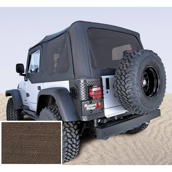 Rugged Ridge - Soft Top, Door Skins, Khaki, Tinted Windows; 03-06 Jeep Wrangler TJ