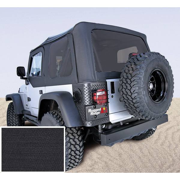 Rugged Ridge - Soft Top, No Door Skins, Black, Tinted Windows; 03-06 Jeep Wrangler TJ