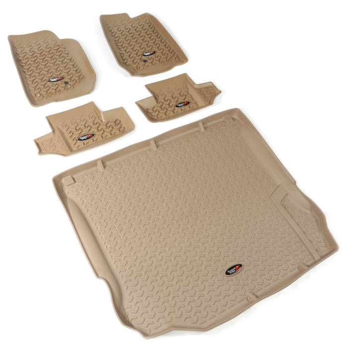 Rugged Ridge - Floor Liners, Kit, Tan, 2-Door; 11-16 Jeep Wrangler JK