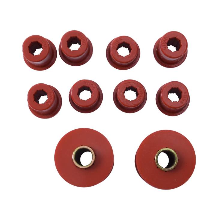 Rugged Ridge Suspension Leaf Spring Bushing Kit, Rear, Red; 7686 Jeep