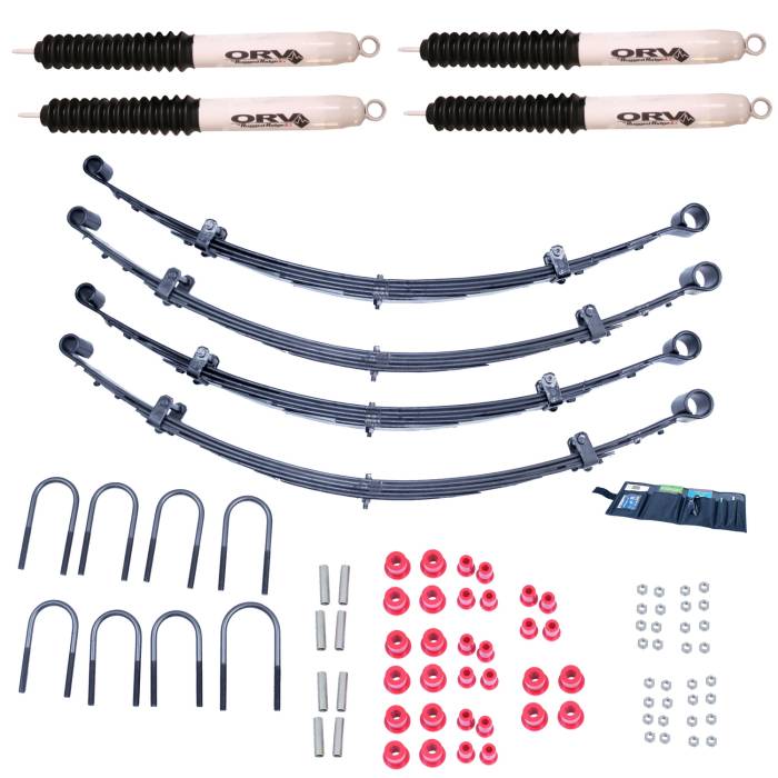 Rugged Ridge - 2 Inch Lift Kit with Shocks; 76-86 Jeep CJ5/CJ7/CJ8