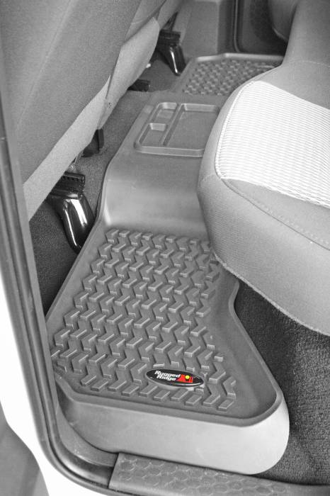 Rugged Ridge - Floor Liners, Rear, Gray; 02-16 Dodge Ram 1500/2500/3500 Quad