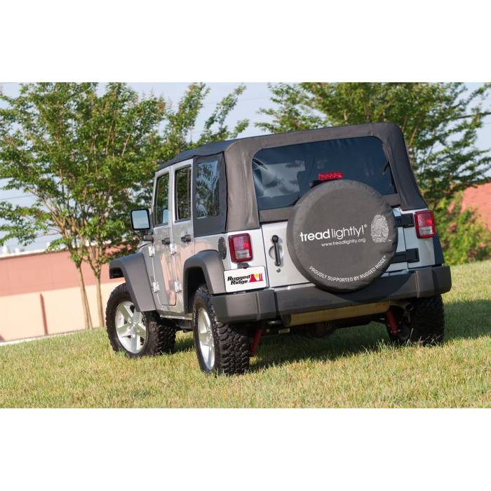 Rugged Ridge - Tire Cover, Black, 35-36 Inch, Tread Lightly Edition