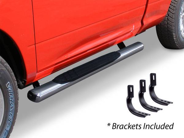 Big Country Truck Accessories - Big Country Truck Accessories - 394030526 - 4in WIDESIDER Platinum Side Bars Kit - 52in Long Stainless + Mounting Brackets