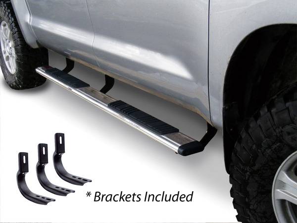 Big Country Truck Accessories - Big Country Truck Accessories - 395229806 - 5in WIDESIDER Platinum Side Bars Kit: 80in Long Polished Stainless Steel +Brackets