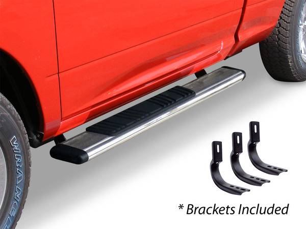 Big Country Truck Accessories - Big Country Truck Accessories - 395289526 - 5in WIDESIDER Platinum Side Bars Kit: 52in Long Polished Stainless Steel +Brackets