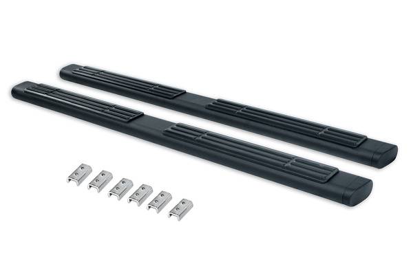Big Country Truck Accessories - Big Country Truck Accessories - 396030870 - 6in WIDESIDER Platinum Textured Black Side Bars Kit - 87in Long + Brackets