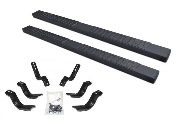 Big Country Truck Accessories - Big Country Truck Accessories - 3962368800 - 6in WIDESIDER Platinum II Textured black Side Bars Kit - 80in Long + Brackets