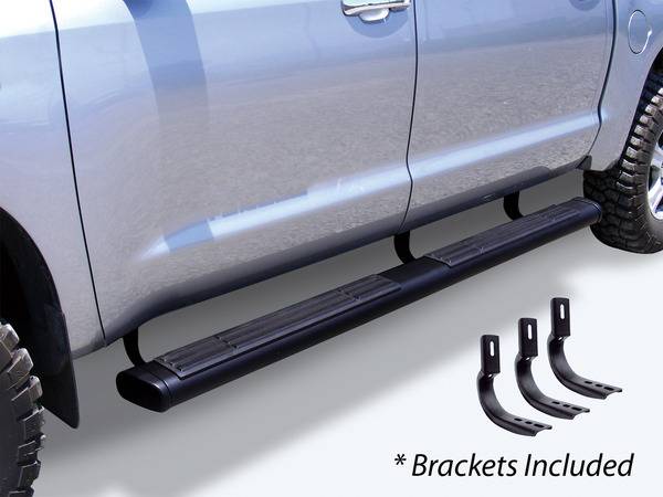 Big Country Truck Accessories - Big Country Truck Accessories - 396030809 - 6in WIDESIDER Platinum Black Powder Coat Side Bars Kit - 80in Long + Brackets