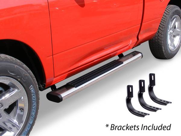 Big Country Truck Accessories - Big Country Truck Accessories - 396201526 - 6in WIDESIDER Platinum Stainless Steel Side Bars Kit - 52in Long + Brackets