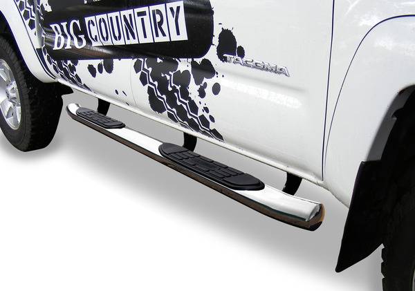 Big Country Truck Accessories - Big Country Truck Accessories - 39403066 - 4in + 15 Degree Cab-Length Side Bars with Welded End Caps