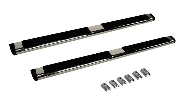 Big Country Truck Accessories - Big Country Truck Accessories - 396401876 - 6in WIDESIDER Platinum Stainless Steel Side Bars Kit - 87in Long + Brackets