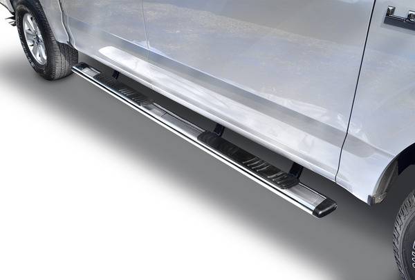 Big Country Truck Accessories - Big Country Truck Accessories - 395269876 - 5in WIDESIDER Platinum Side Bars Kit: 87in Long Polished Stainless Steel +Brackets