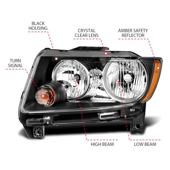 Anzo USA - Anzo USA Crystal Headlight Set 111432