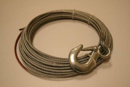 Bulldog Winch - Bulldog Winch Wire Rope, 15001 5/32" x 50' (4mm x 15.2m) - includes hook (20102)